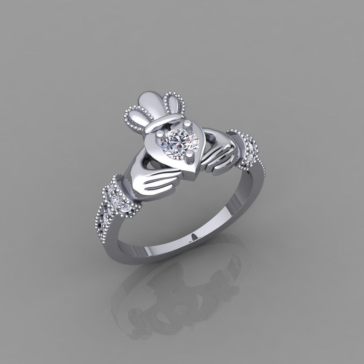 Round Center Hand Ring 3d Model  3D print model_2