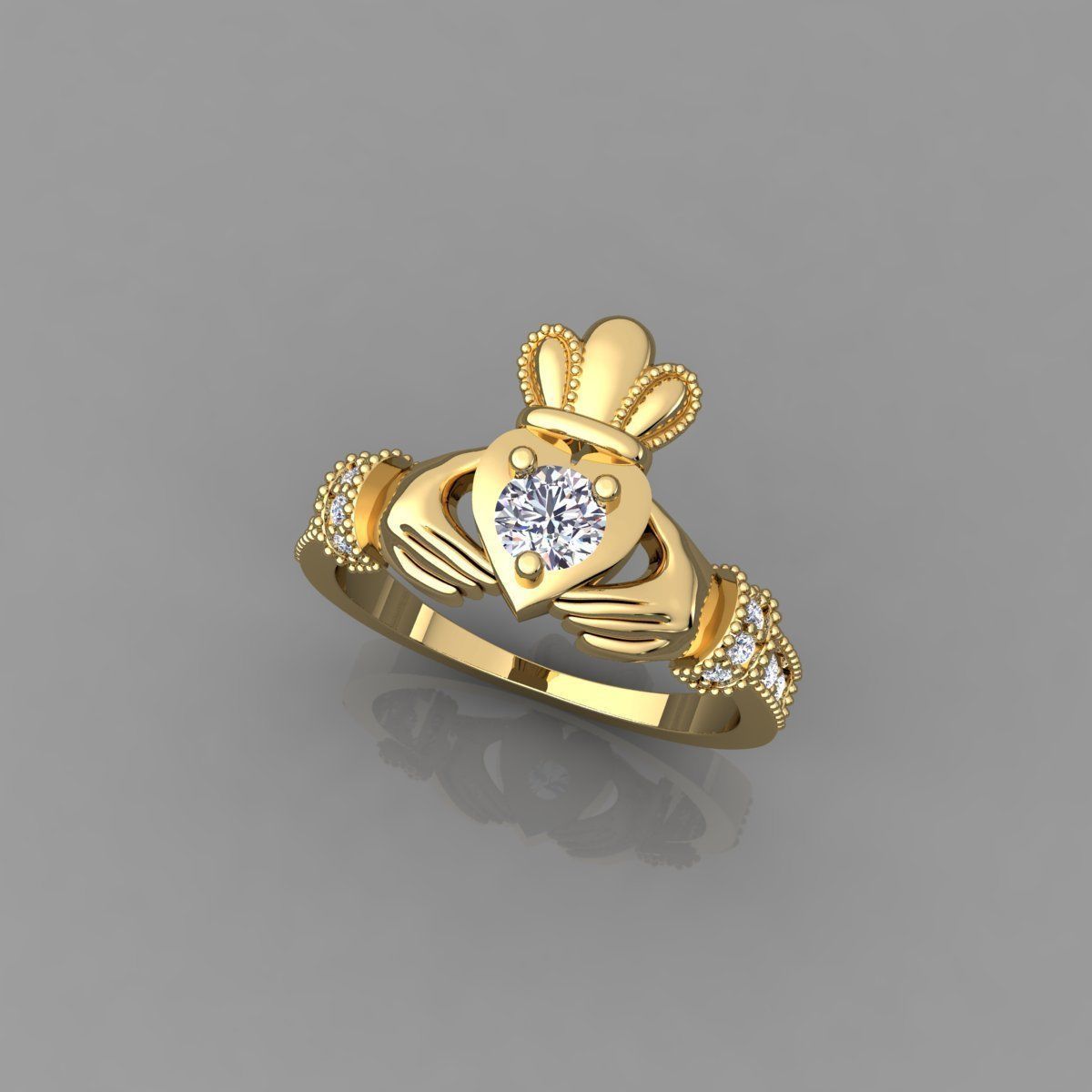 Round Center Hand Ring 3d Model  3D print model_10