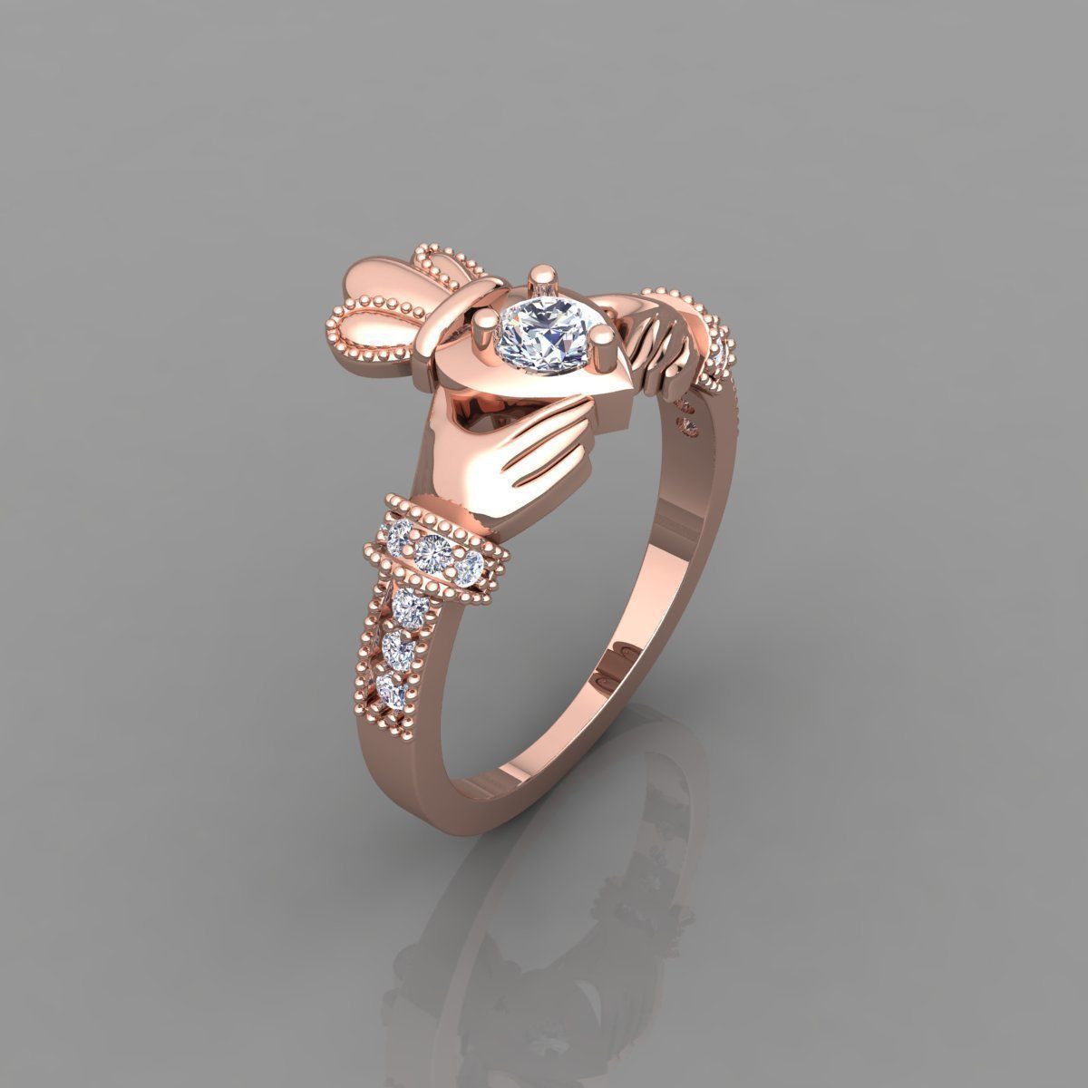 Round Center Hand Ring 3d Model  3D print model_8