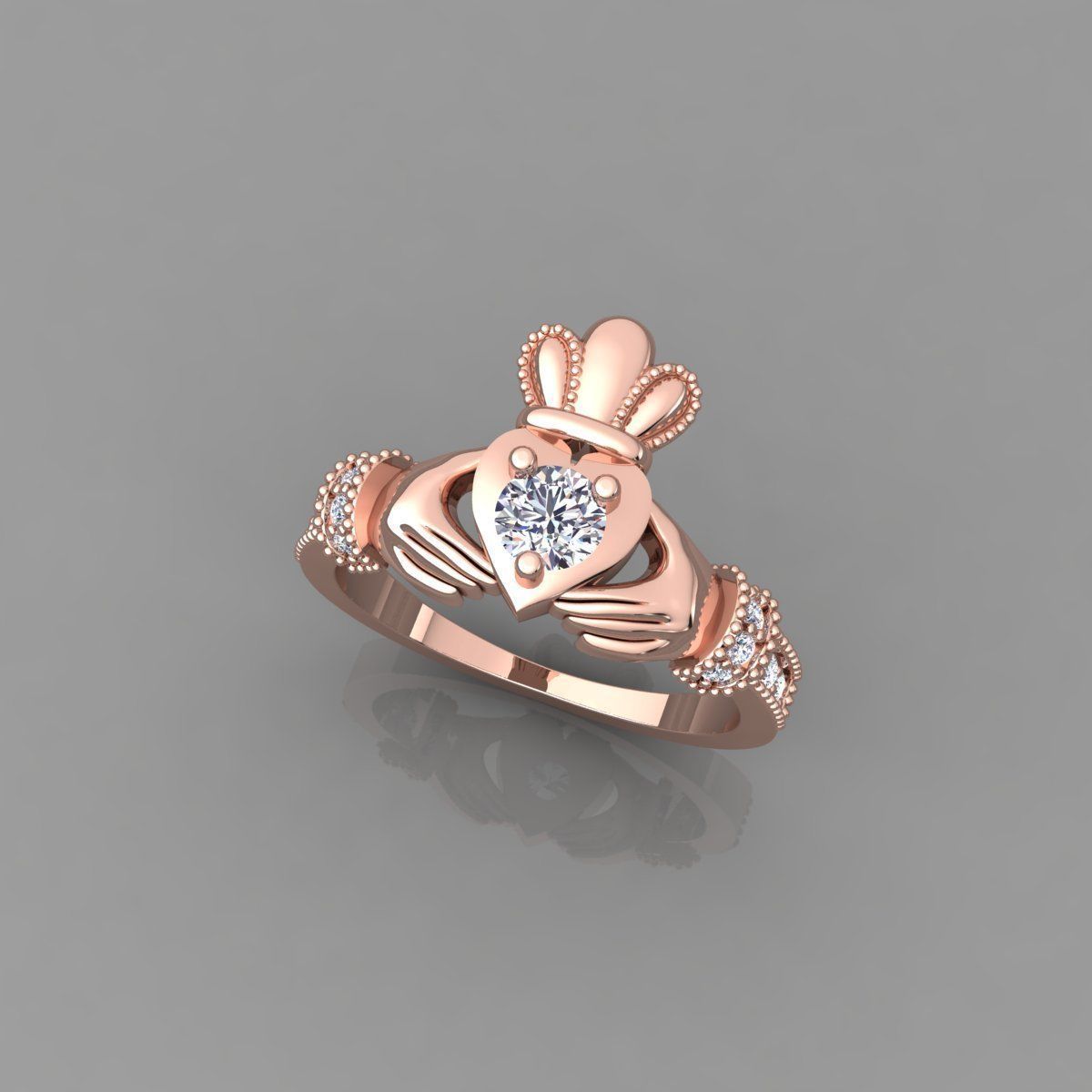 Round Center Hand Ring 3d Model  3D print model_11