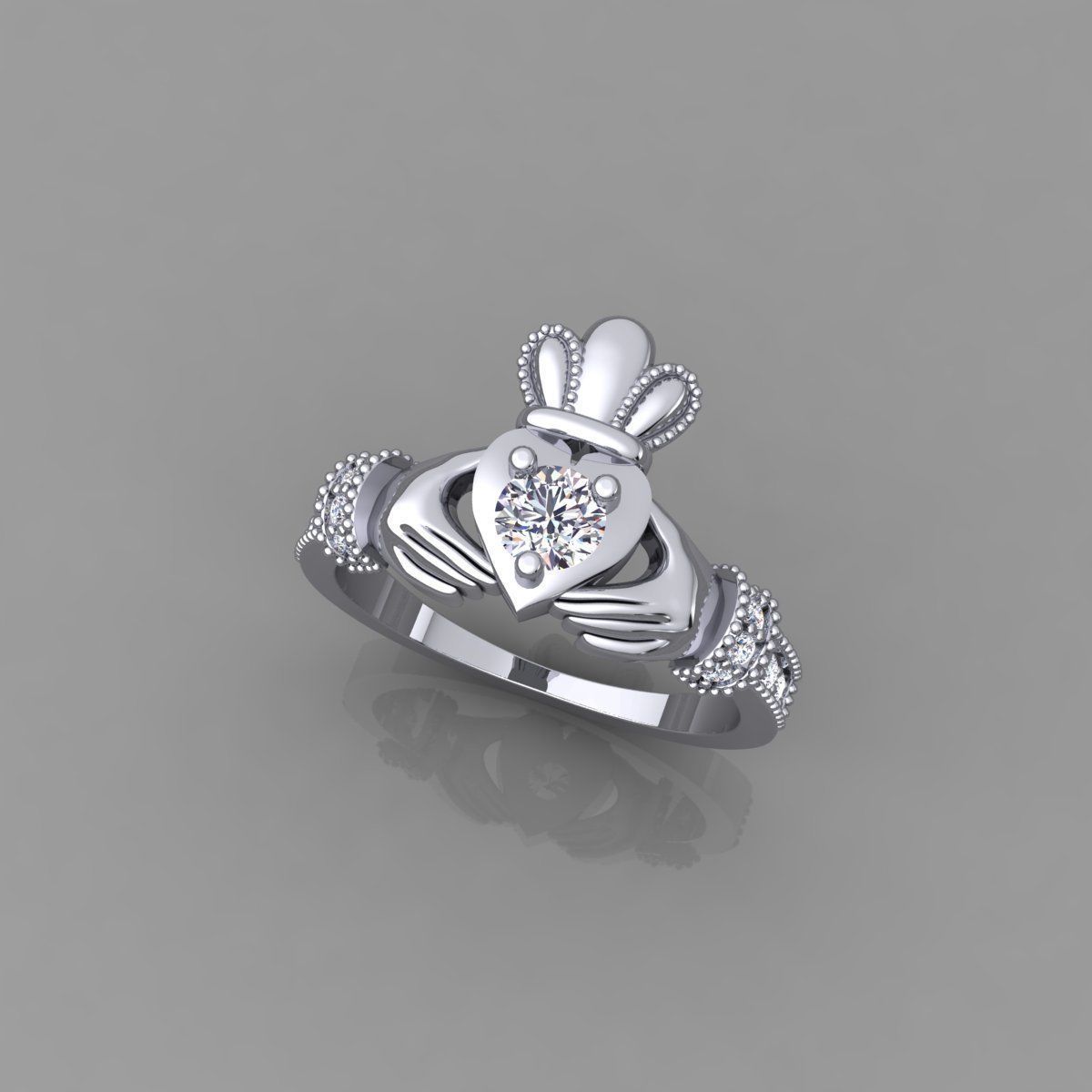 Round Center Hand Ring 3d Model  3D print model_12