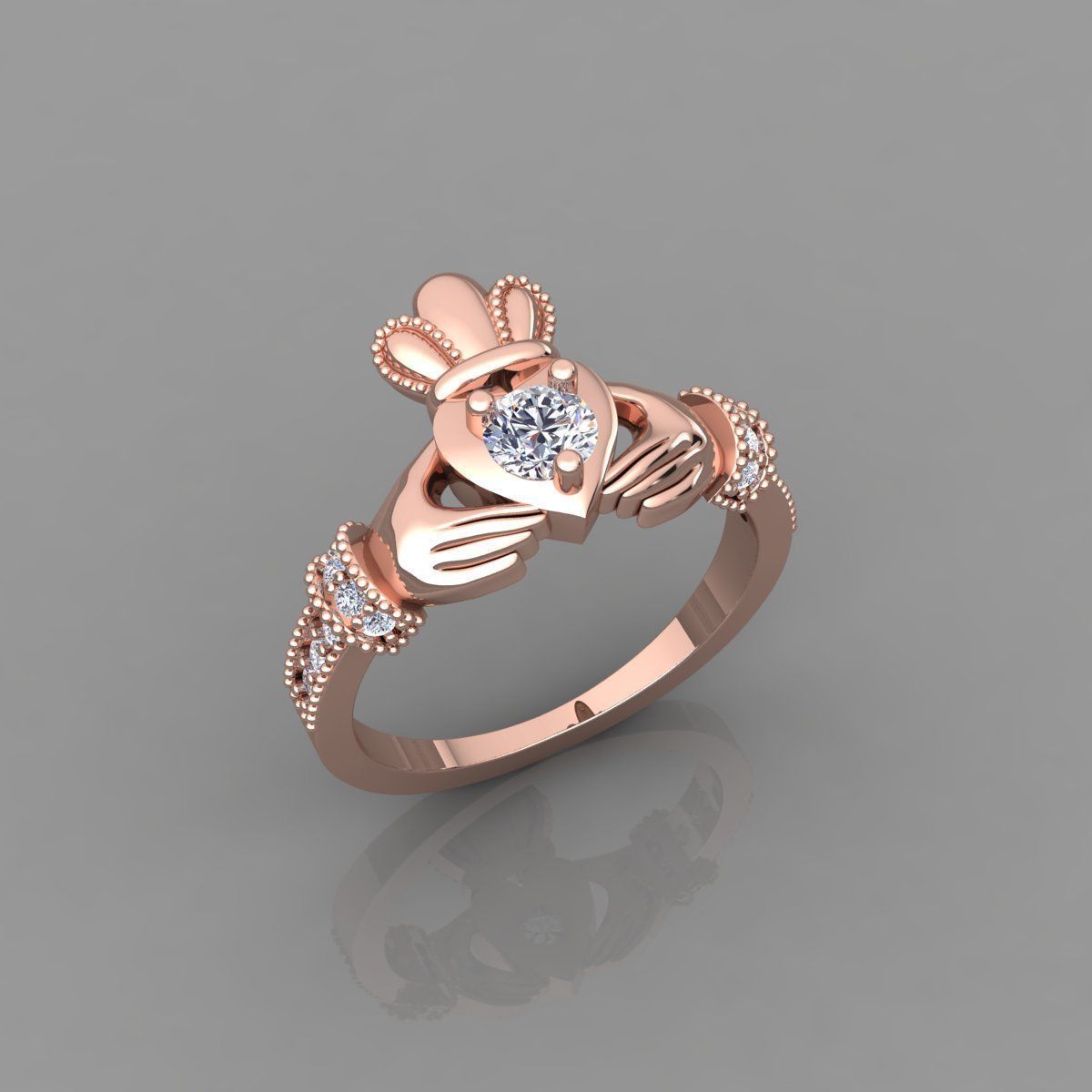 Round Center Hand Ring 3d Model  3D print model_1