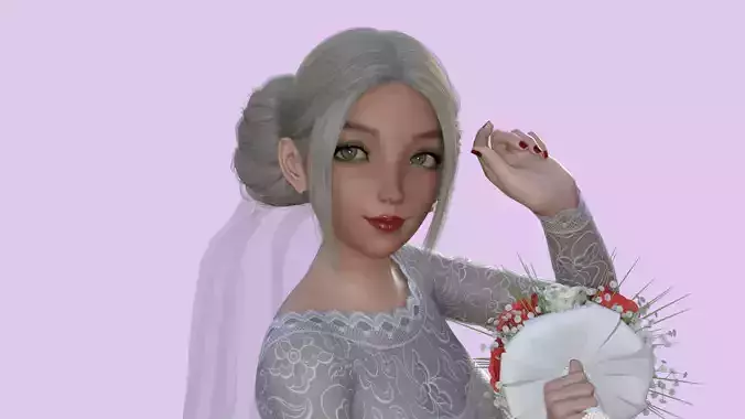 Cartoon Bride 3D model
