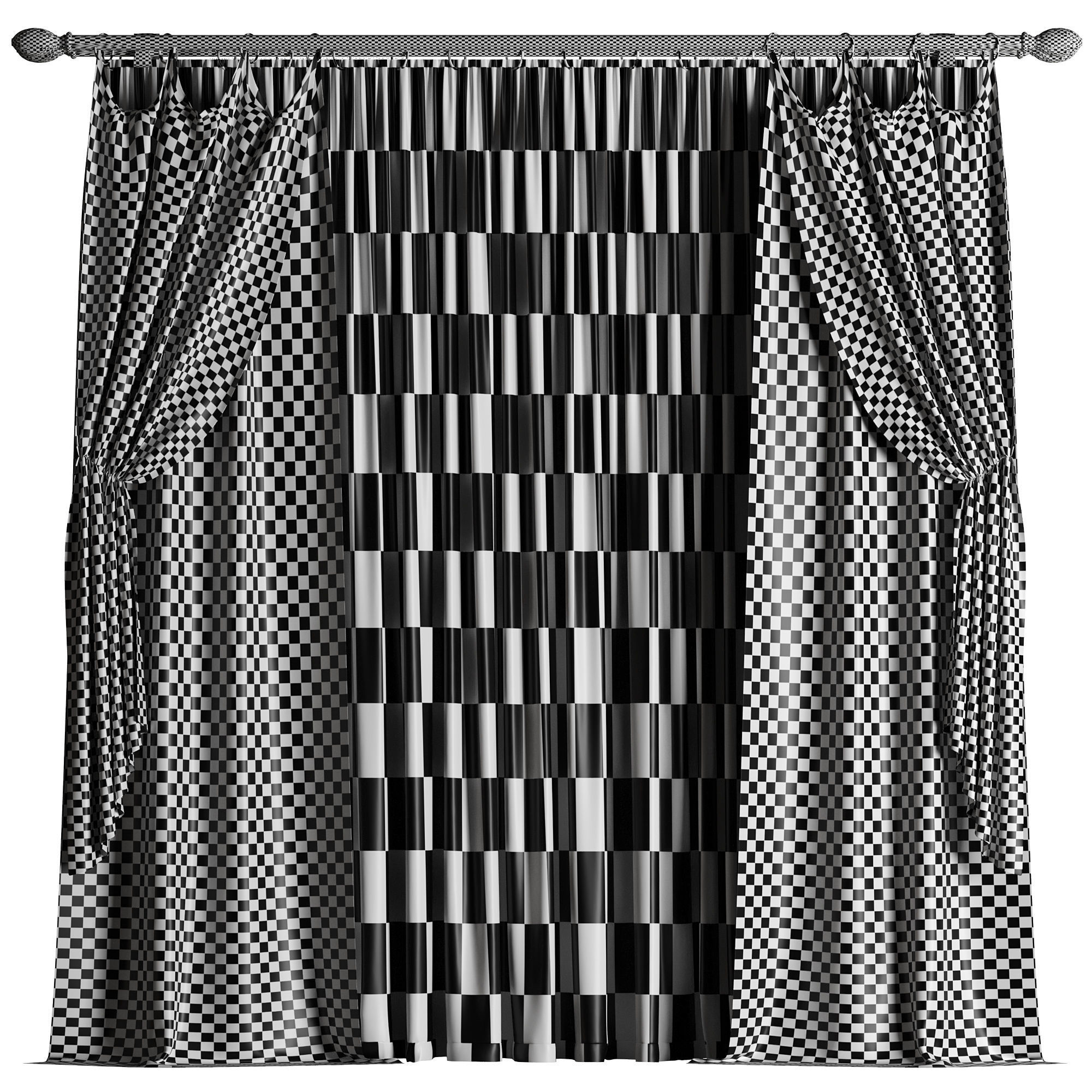 Curtain 3D model_4