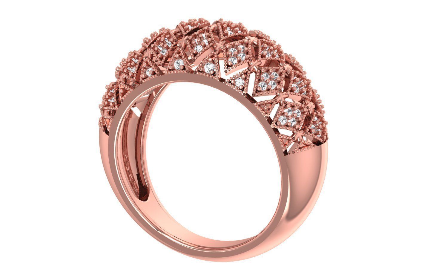  Wedding Solitaire Women Band Ring 3D print model_2