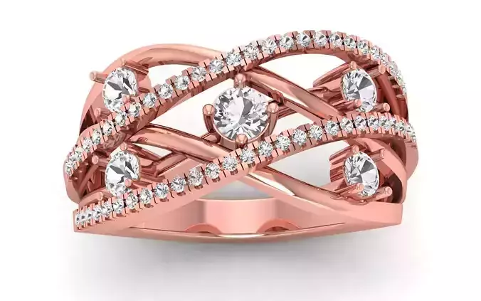 Solitaire Wedding Engagement Women Four Band Rings