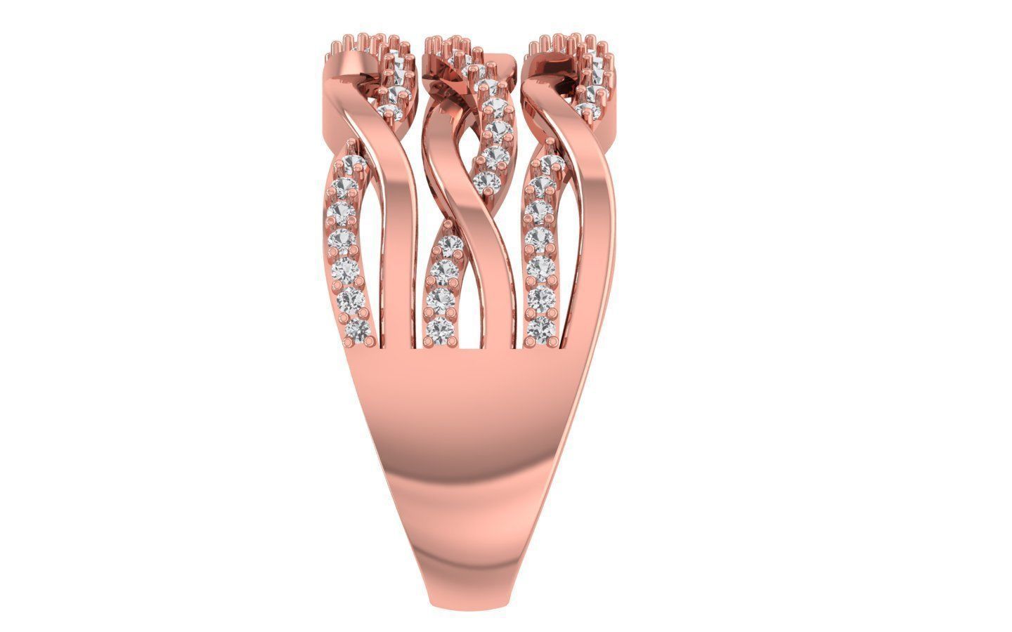  Wedding Solitaire Women Band Ring 3D print model_2