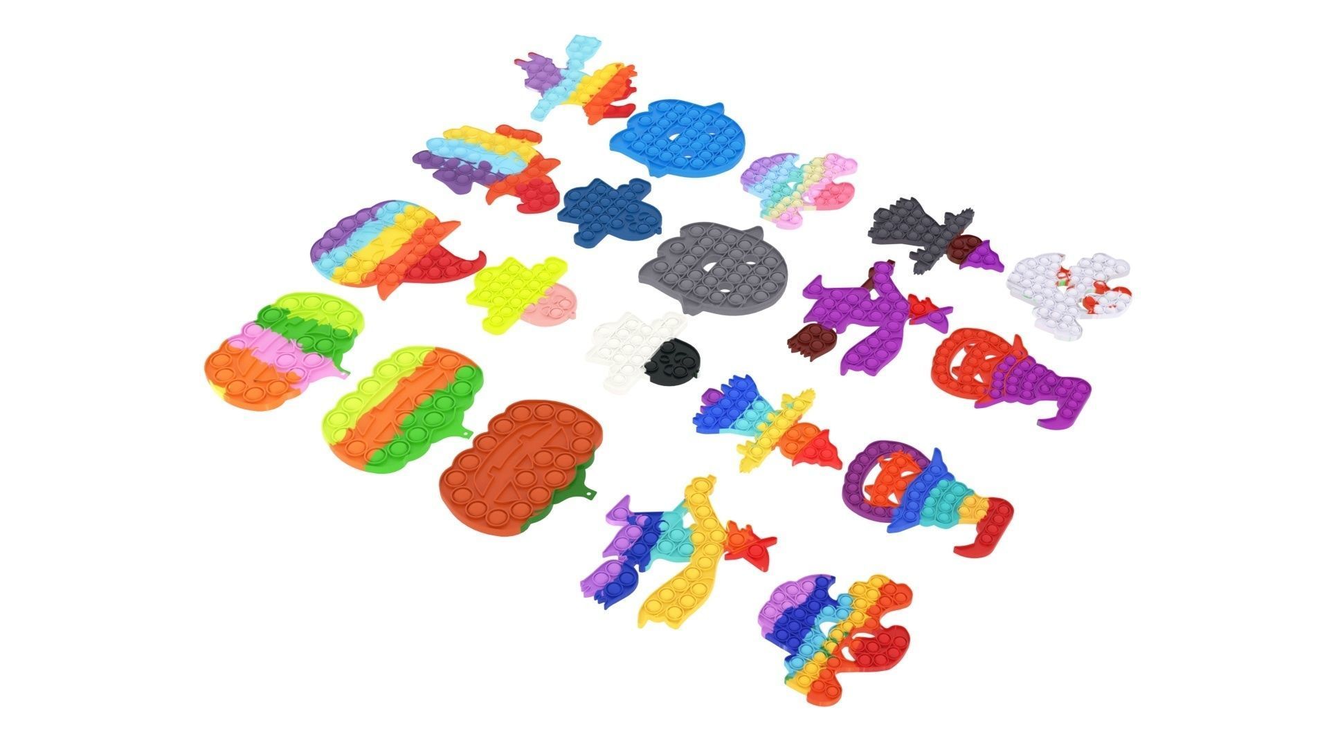 Halloween Pop It Fidget Toys Set 3D model_2