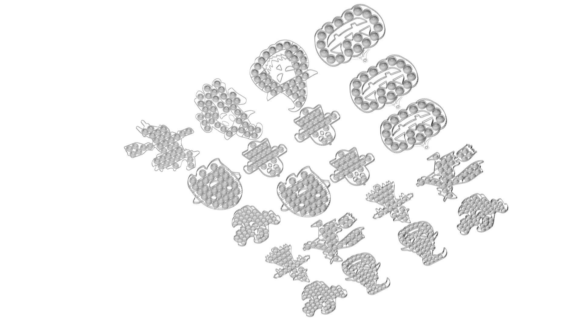 Halloween Pop It Fidget Toys Set 3D model_24