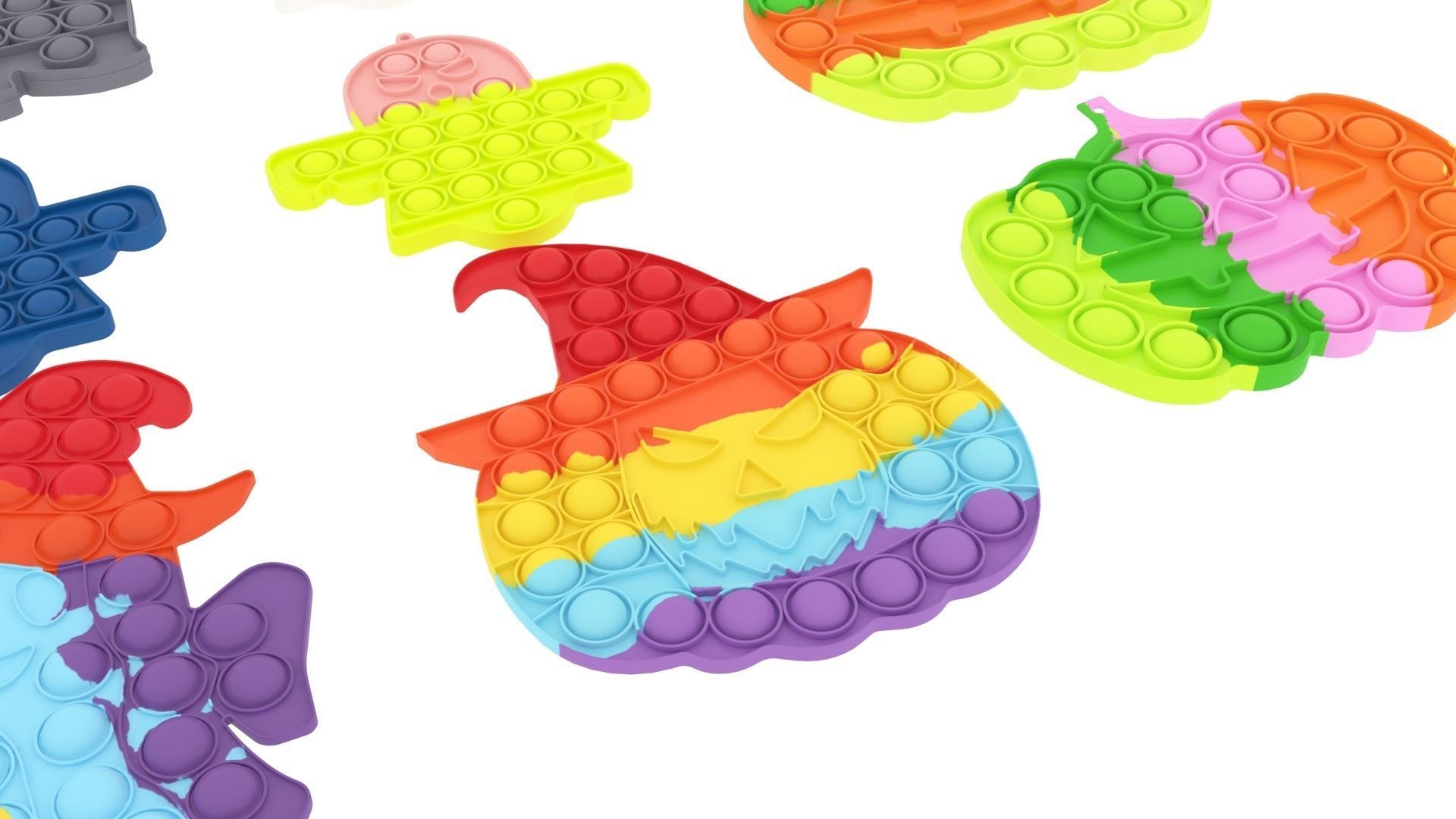 Halloween Pop It Fidget Toys Set 3D model_14