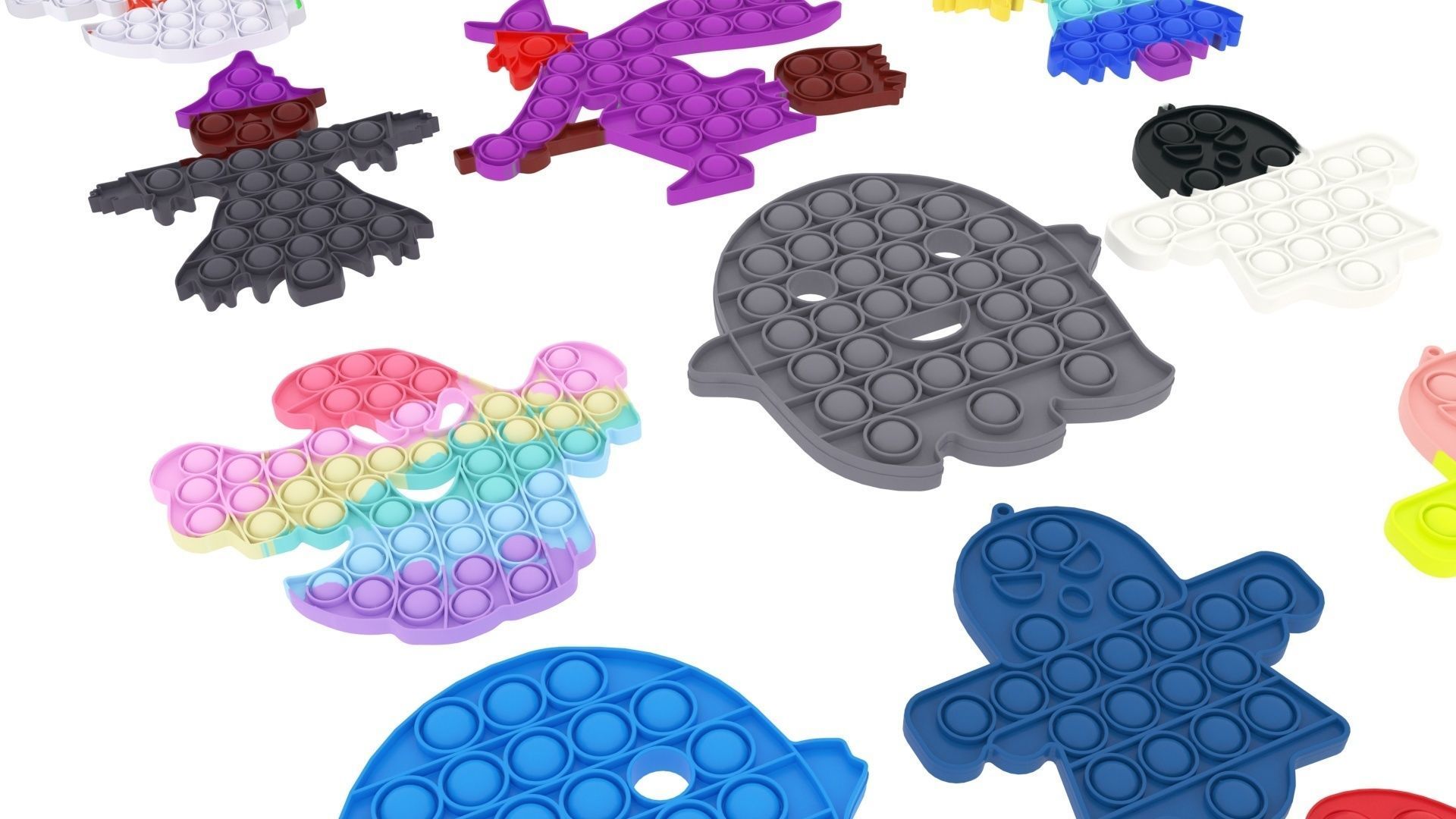 Halloween Pop It Fidget Toys Set 3D model_15