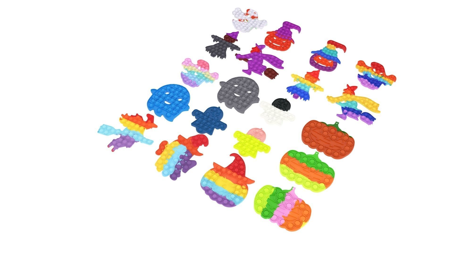 Halloween Pop It Fidget Toys Set 3D model_1