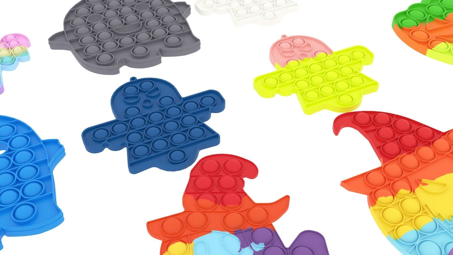 Halloween Pop It Fidget Toys Set 3D model_12