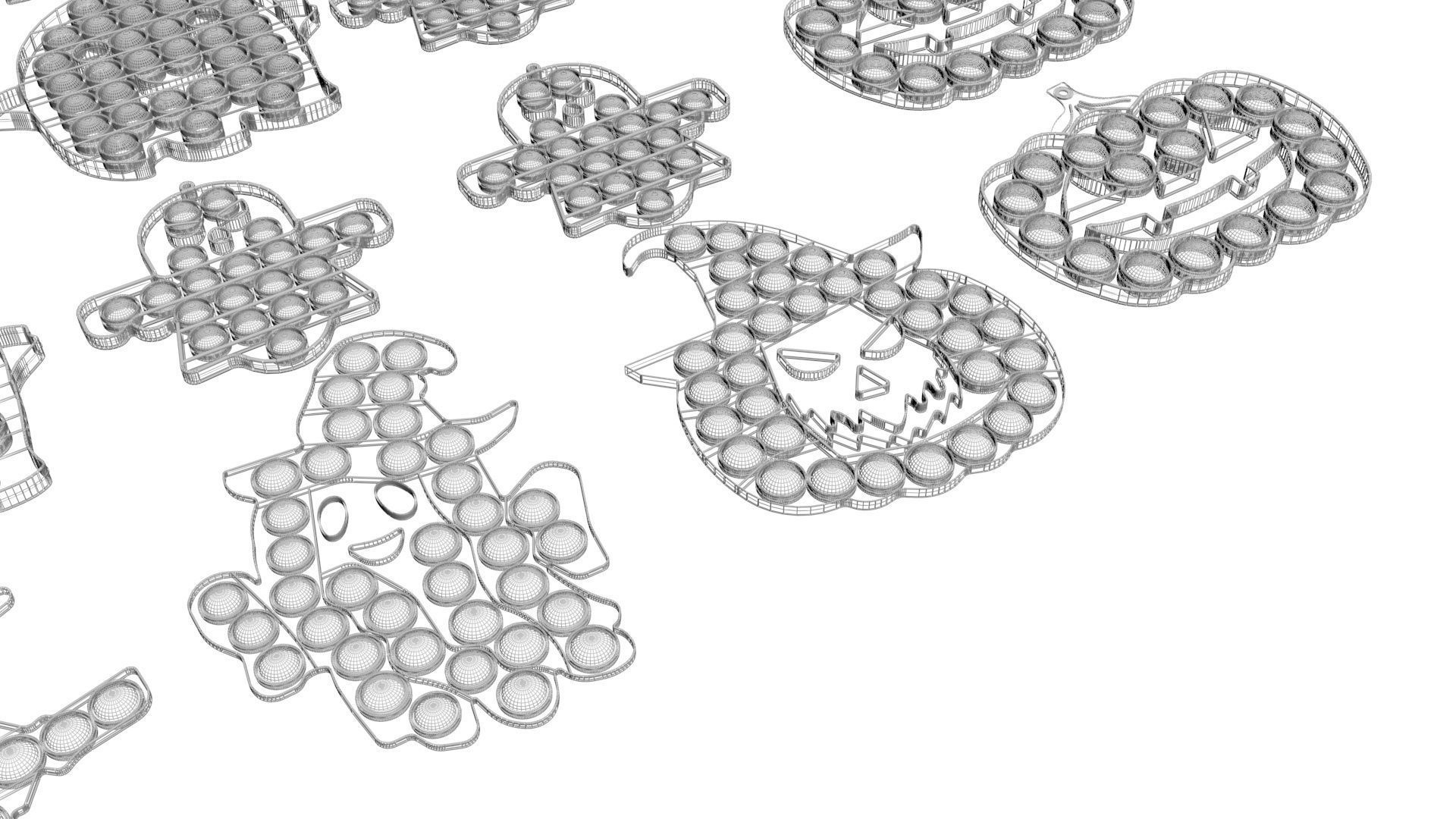 Halloween Pop It Fidget Toys Set 3D model_30