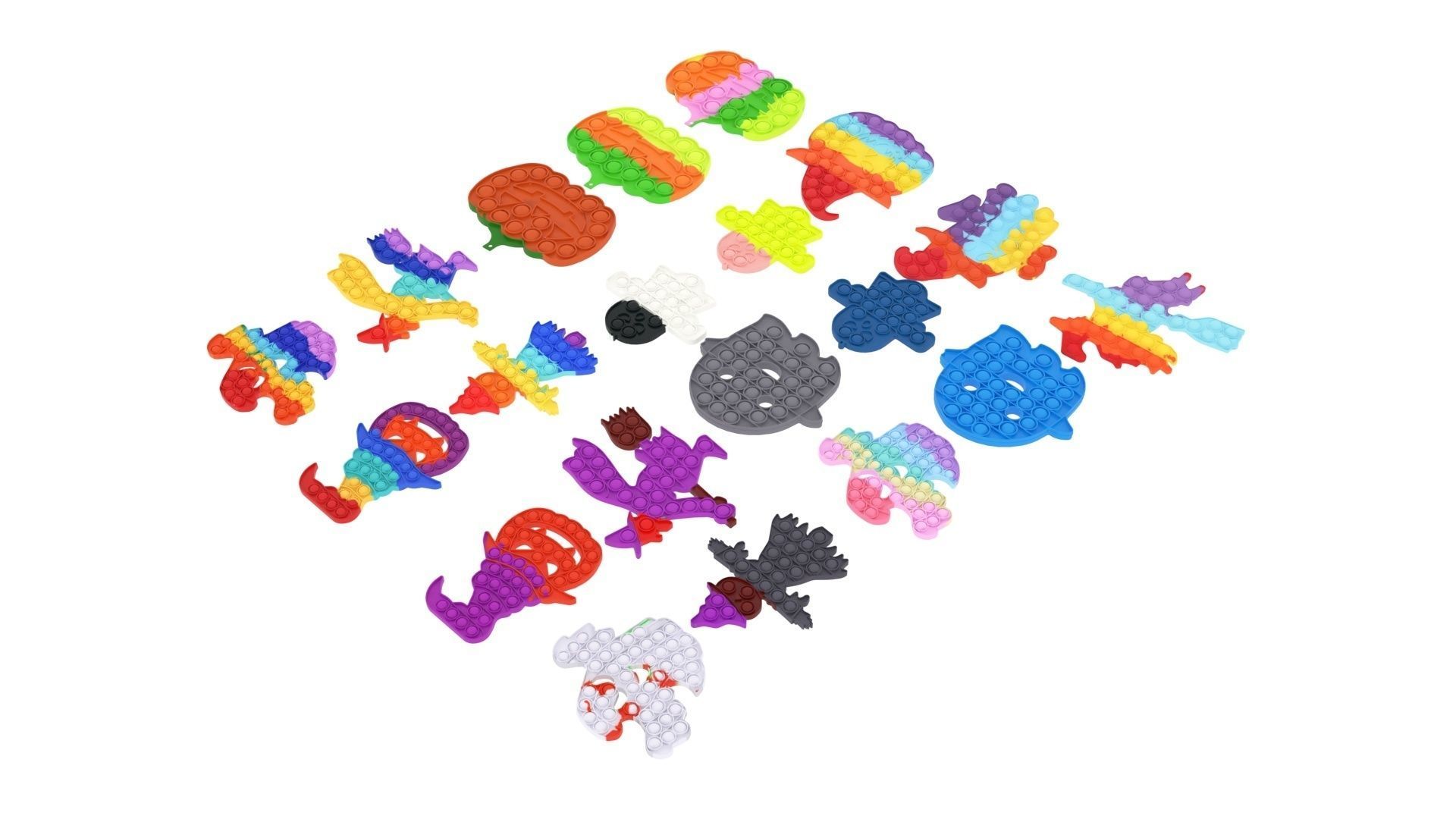 Halloween Pop It Fidget Toys Set 3D model_3