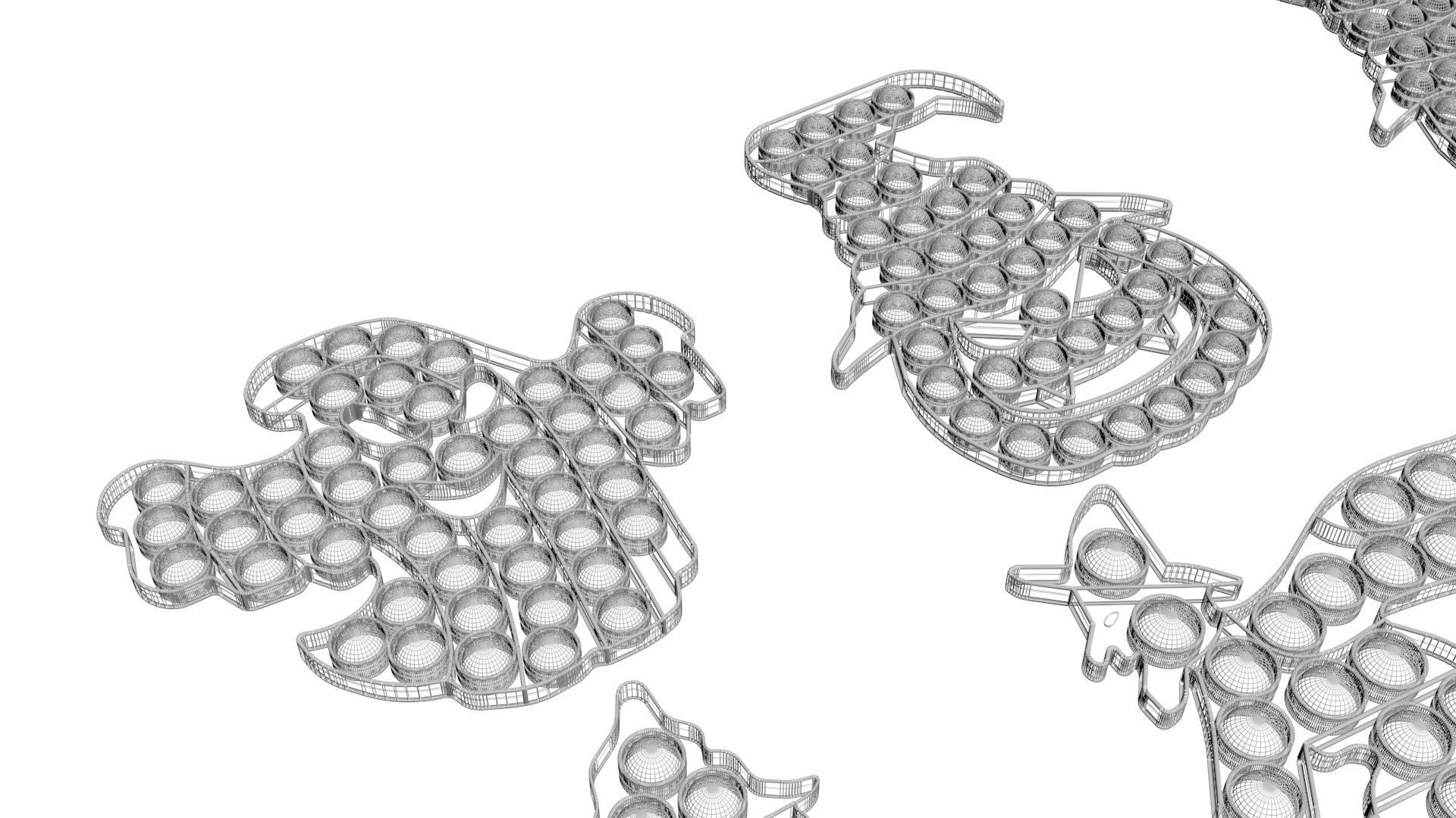 Halloween Pop It Fidget Toys Set 3D model_27