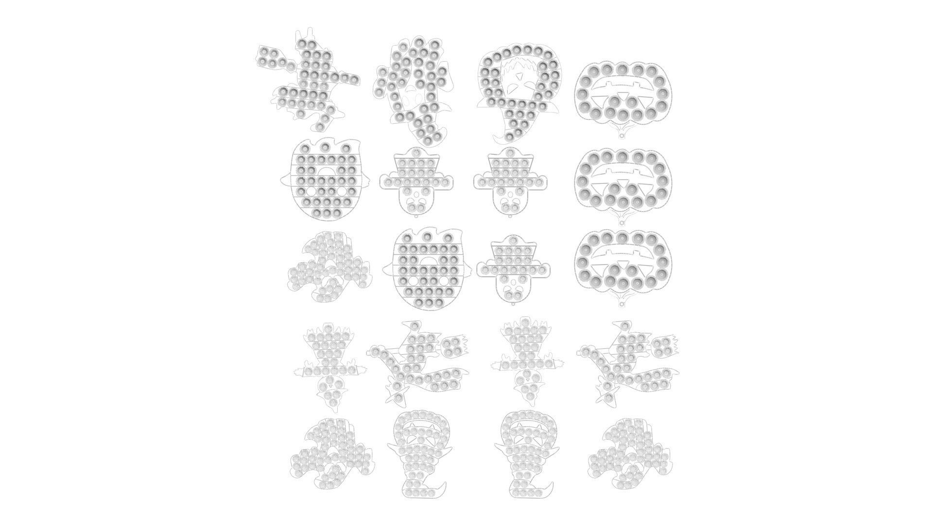 Halloween Pop It Fidget Toys Set 3D model_34