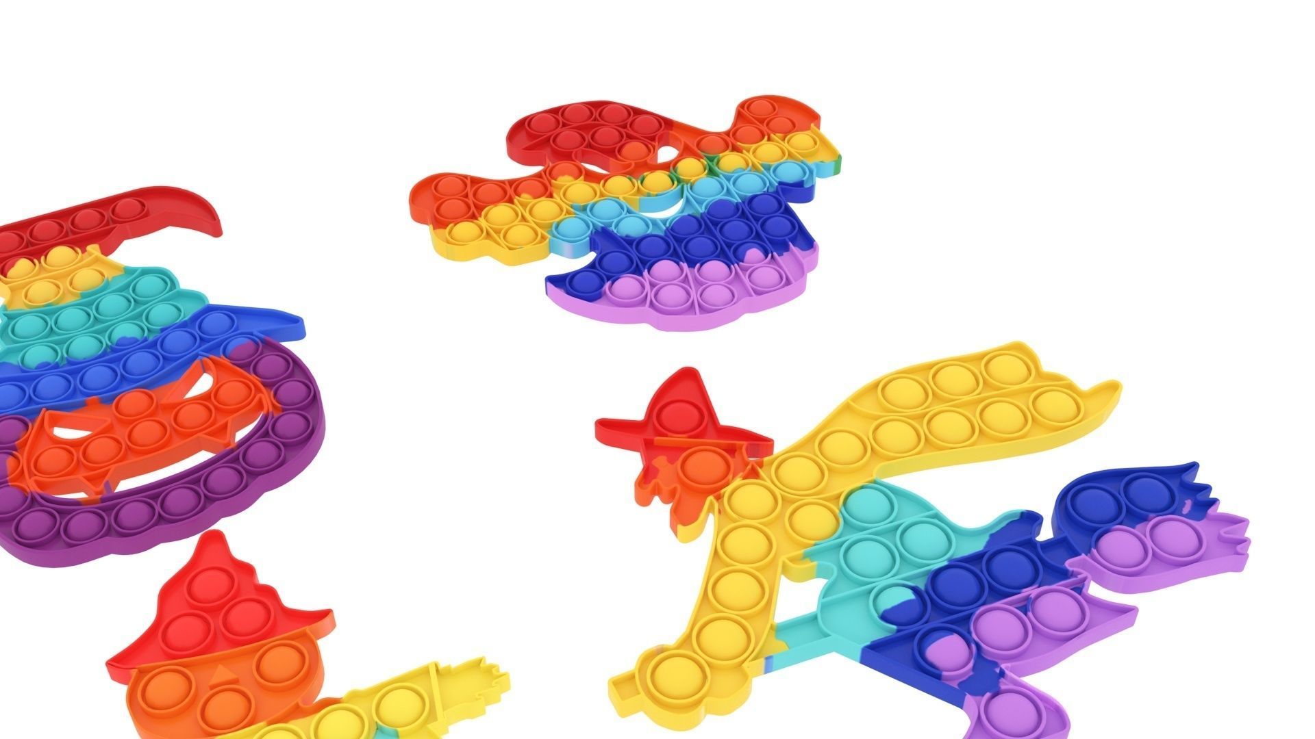 Halloween Pop It Fidget Toys Set 3D model_9