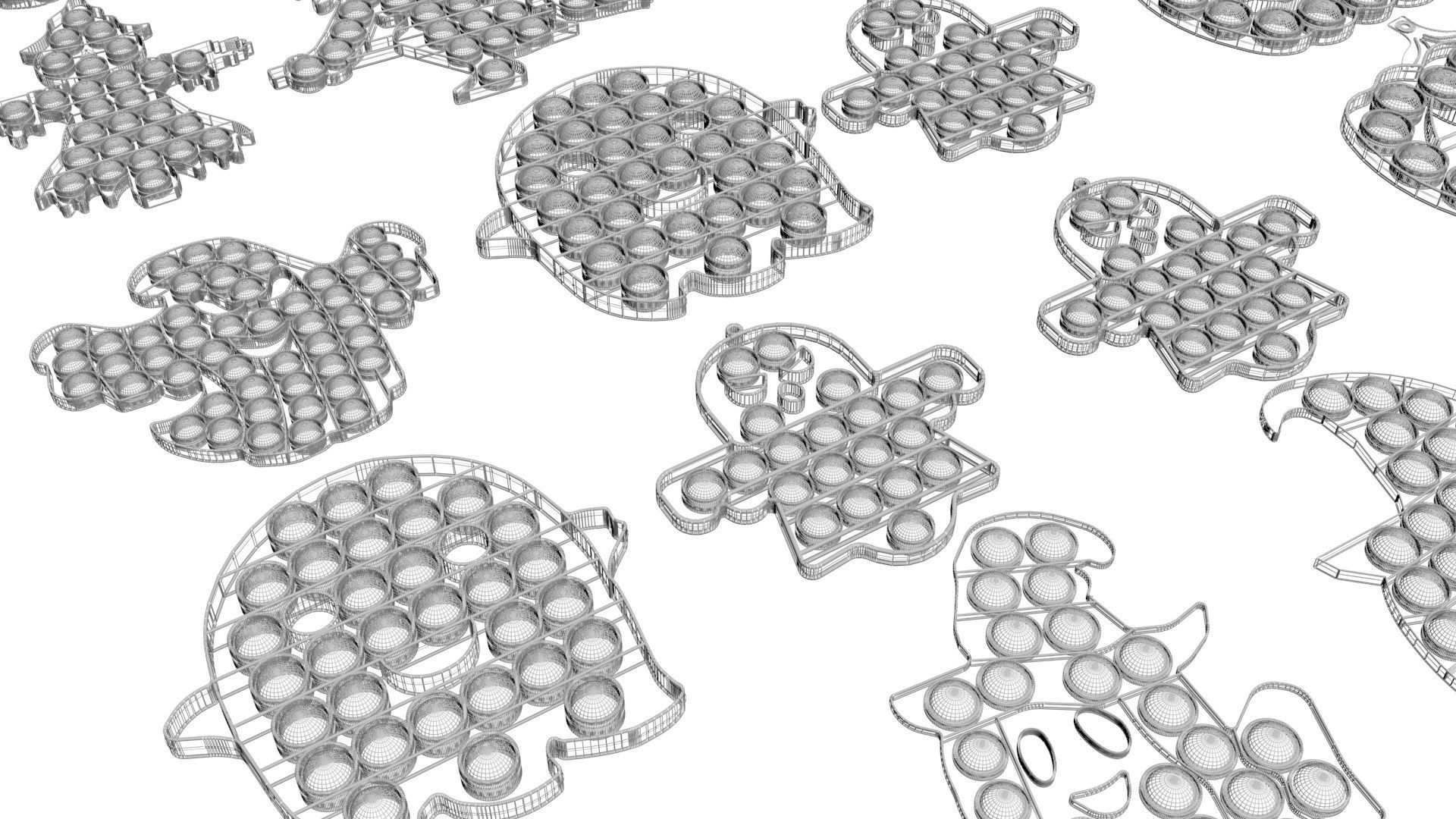 Halloween Pop It Fidget Toys Set 3D model_29