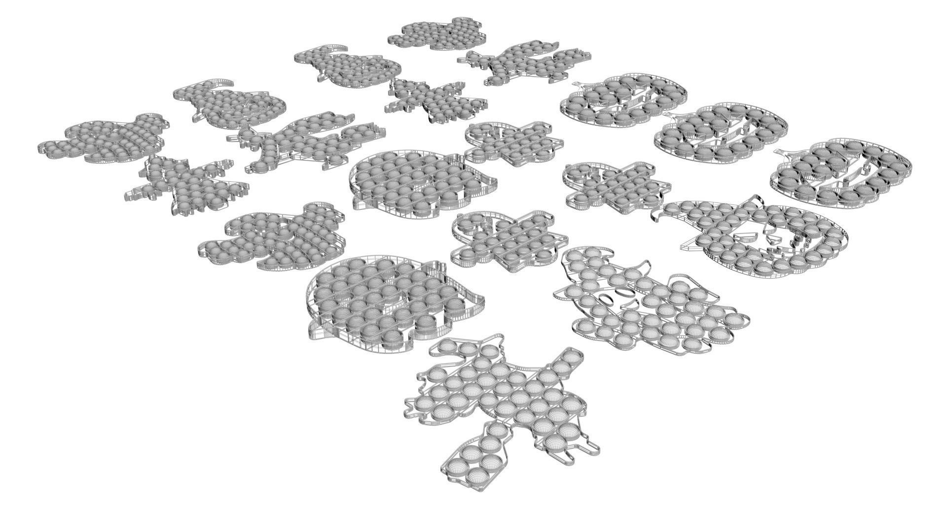 Halloween Pop It Fidget Toys Set 3D model_19