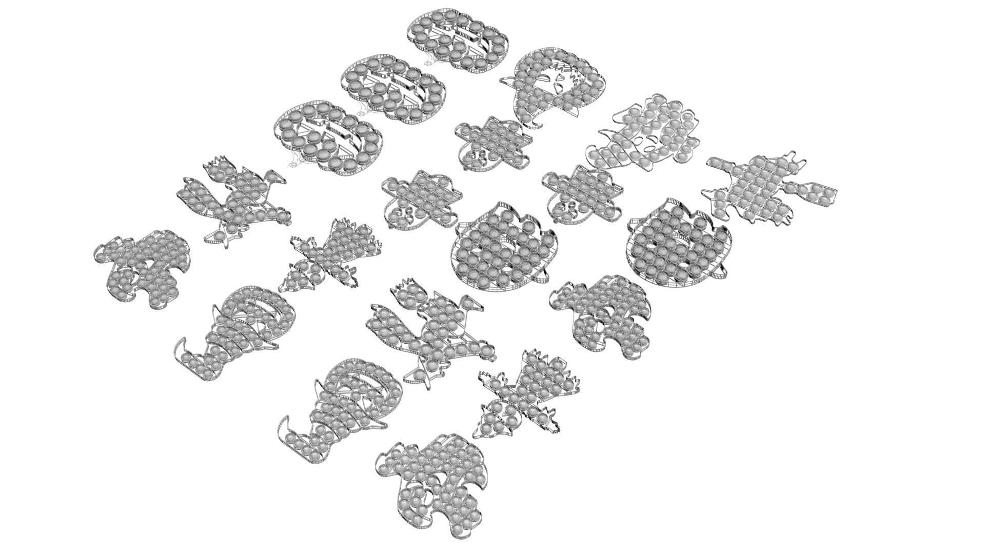 Halloween Pop It Fidget Toys Set 3D model_22