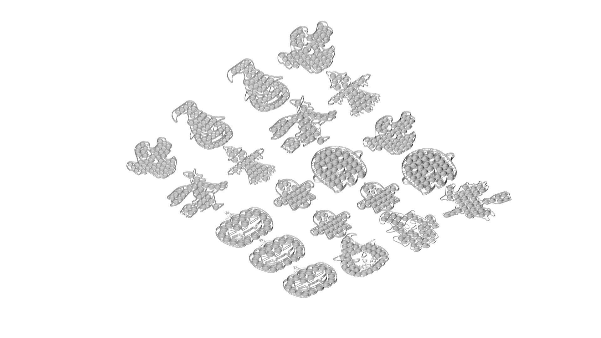 Halloween Pop It Fidget Toys Set 3D model_26