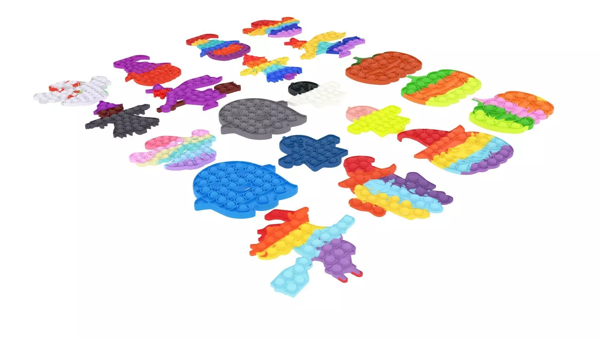 Halloween Pop It Fidget Toys Set 3D model_0