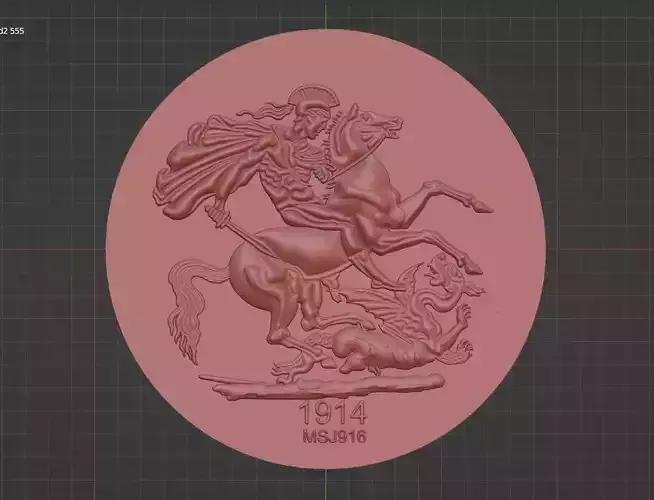 Alexander King Soverign gold coin relief design 3D print model
