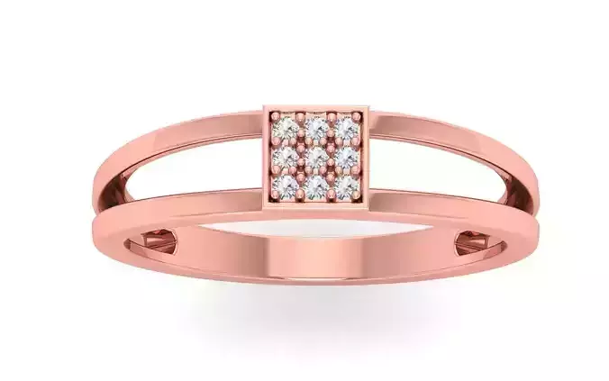 Solitaire Wedding Engagement Women Double Band Rings 3D print model