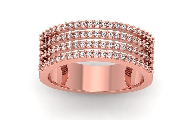  Wedding Solitaire Women Band Ring 3D print model