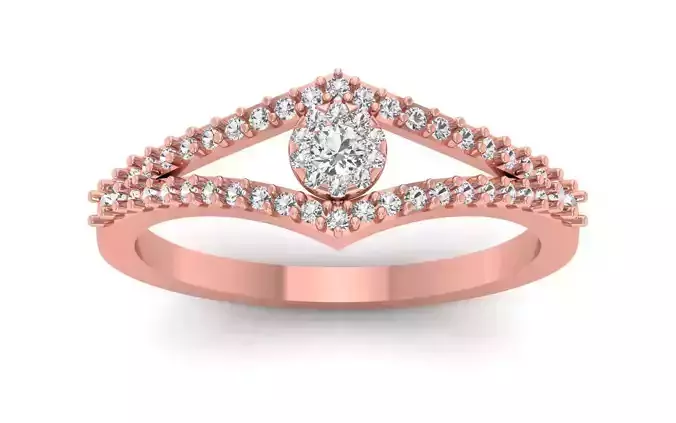 Solitaire Wedding Engagement Women Double Band Rings 3D print model