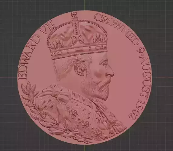 Edward VII king soverign coin design relief