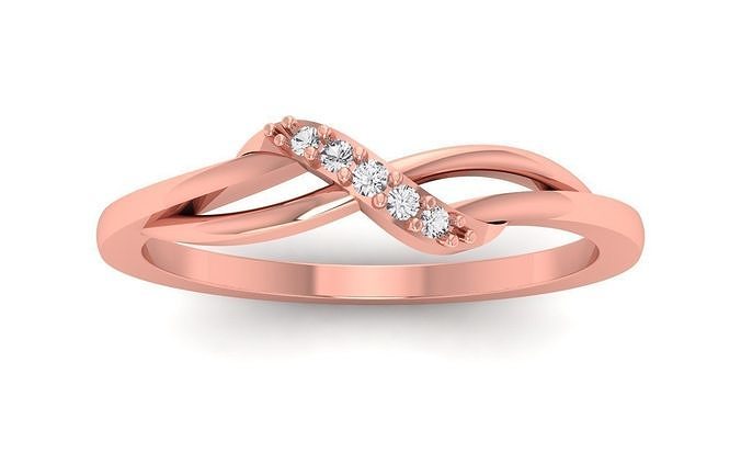 Solitaire Wedding Engagement Women Light Weight Bypass Rings 3D print model