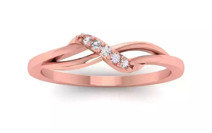 Solitaire Wedding Engagement Women Light Weight Bypass Rings 3D print model
