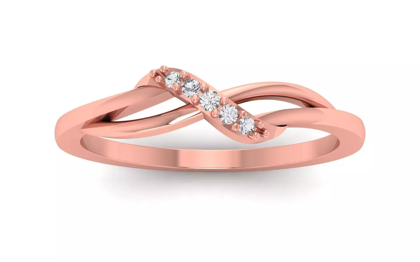 Solitaire Wedding Engagement Women Light Weight Bypass Rings 3D print model_0