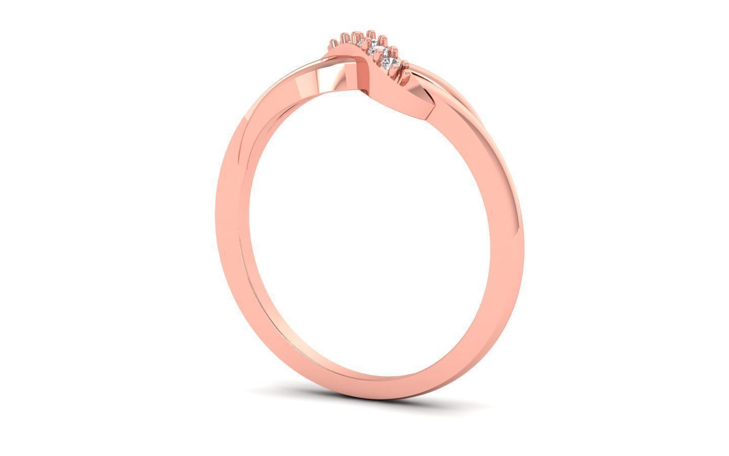 Solitaire Wedding Engagement Women Light Weight Bypass Rings 3D print model_2