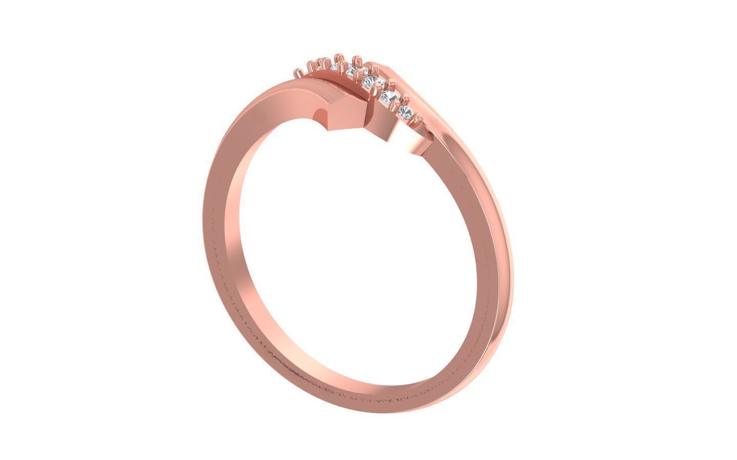 Solitaire Wedding Engagement Women Light Weight Bypass Rings 3D print model_1
