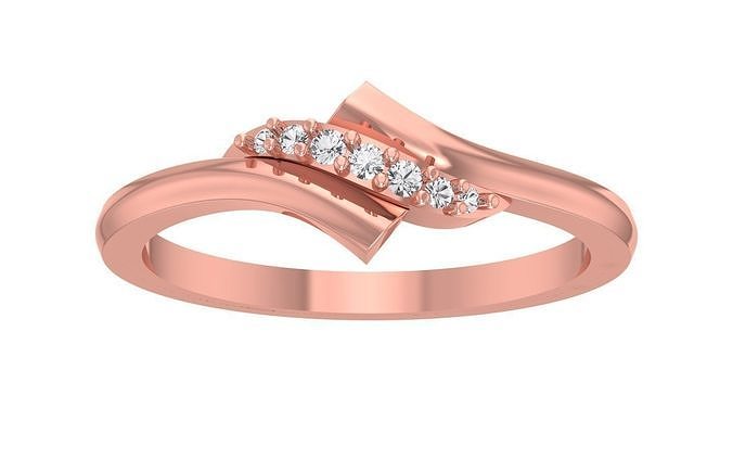 Solitaire Wedding Engagement Women Light Weight Bypass Rings 3D print model