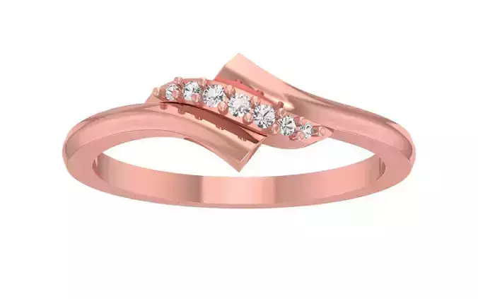 Solitaire Wedding Engagement Women Light Weight Bypass Rings 3D print model
