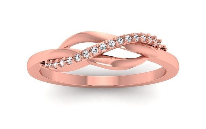 Solitaire Wedding Engagement Women Light Weight Bypass Rings 3D print model