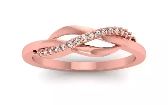 Solitaire Wedding Engagement Women Light Weight Bypass Rings 3D print model