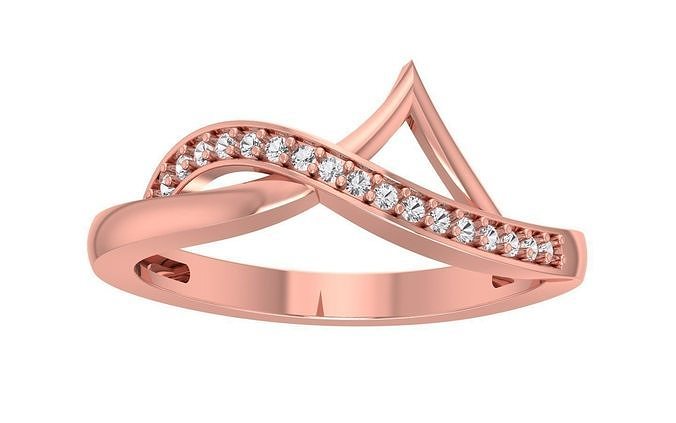 Solitaire Wedding Engagement Women Light Weight Bypass Rings 3D print model