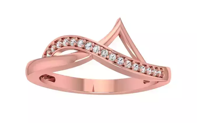 Solitaire Wedding Engagement Women Light Weight Bypass Rings 3D print model