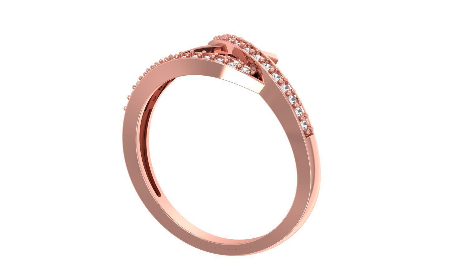 Solitaire Wedding Engagement Women Light Weight Bypass Rings 3D print model_2