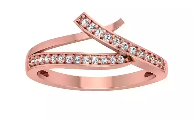 Solitaire Wedding Engagement Women Light Weight Bypass Rings 3D print model