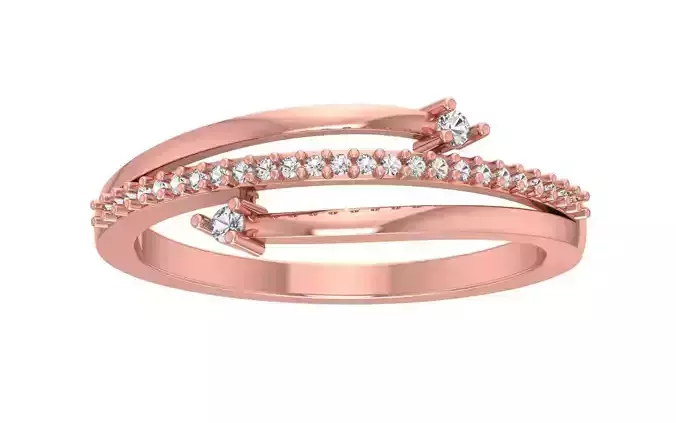 Solitaire Wedding Engagement Women Light Weight Bypass Rings 3D print model