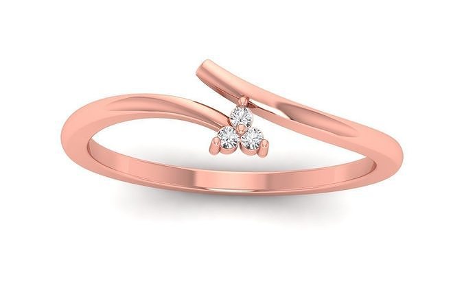 Solitaire Wedding Engagement Women Light Weight Bypass Rings 3D print model