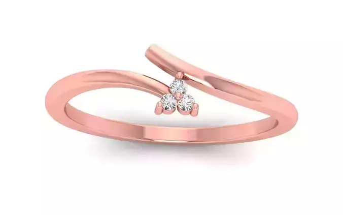Solitaire Wedding Engagement Women Light Weight Bypass Rings 3D print model