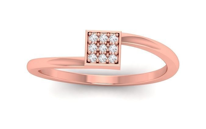 Solitaire Wedding Engagement Women Light Weight Bypass Rings 3D print model