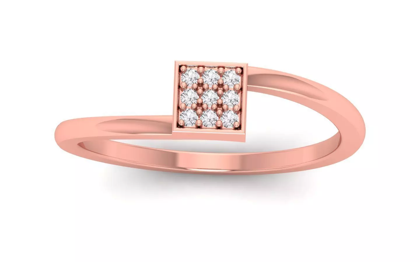 Solitaire Wedding Engagement Women Light Weight Bypass Rings 3D print model_0